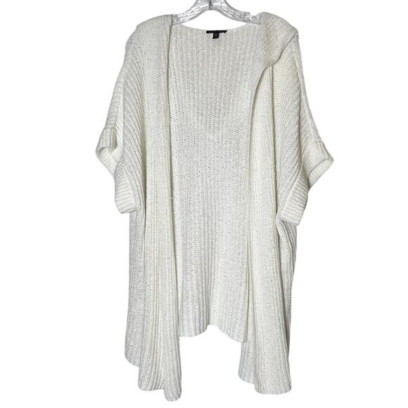 Eileen Fisher Peruvian Organic Cotton Boucle Hooded Cardigan White Size 2X - Picture 5 of 9